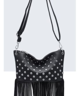 Bandolera con flecos y tachuelas