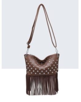 Bandolera con flecos y tachuelas