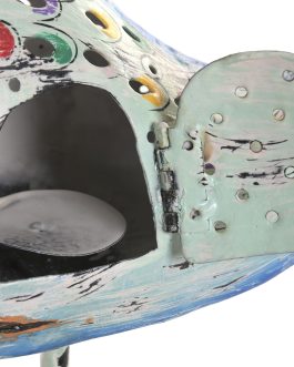 Decoración hierro 29x8x32 cm, ballena pintada