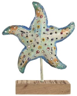 Decoración hierro 22x8x25 cm, estrella de mar