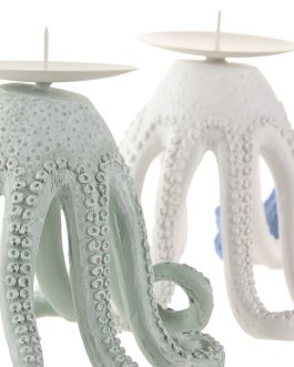 Portavela resina 14×15,5×12,5 cm, pulpo