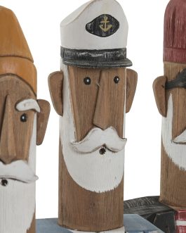 Figura madera reciclada 14x6x23 cm, capitán