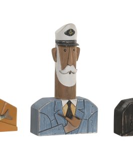 Figura madera reciclada 14x6x23 cm, capitán