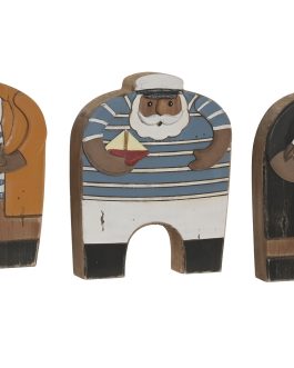 Figura madera reciclada 20x4x24 cm, marinero