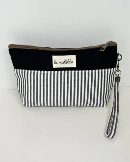 Neceser grande «la matilda» rayas marineras negras