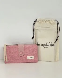 Cartera grande «la matilda» unicolor rosa