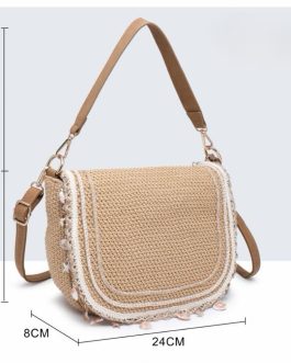 Bandolera rafia con detalle de conchas