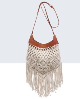 Bandolera macramé, asa polipiel