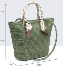Bolso/cesta con pañuelo en asas