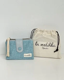 Cartera pequeña «la matilda» unicolor azul