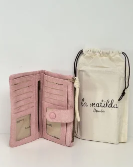 Cartera grande «la matilda» unicolor rosa