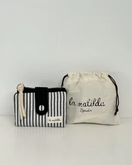 Cartera pequeña «la matilda» raya marinera negra