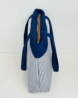 Bolsa tote «la matilda» rayas marineras azules