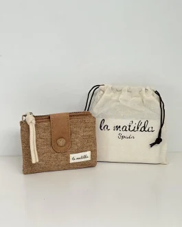 Cartera pequeña «la matilda» unicolor marrón