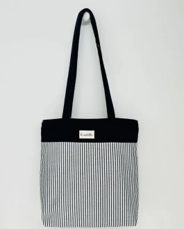 Bolsa tote «la matilda» rayas marineras negras