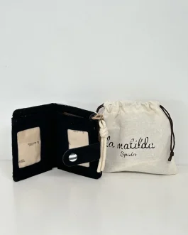 Cartera pequeña «la matilda» raya marinera negra