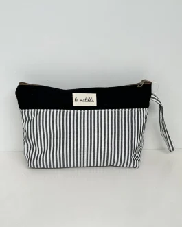 Neceser maxi «la matilda» rayas marineras negras
