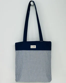 Bolsa tote «la matilda» rayas marineras azules