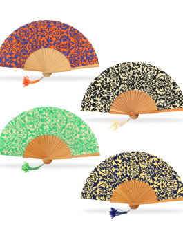 Abanico Madera Pulida Envejecida Marrón, 23 cm