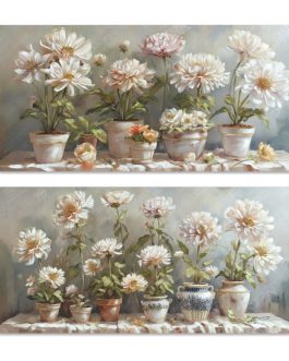 Cuadro lienzo macetas 120x3x60 cm