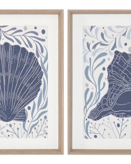 Cuadro lienzo conchas en relieve 40×2,5×50 cm