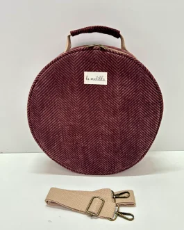 Bolso pandereta «la matilda» espiga marrón unicolor