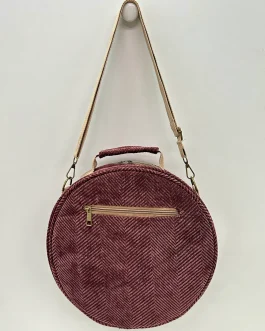 Bolso pandereta «la matilda» espiga marrón unicolor