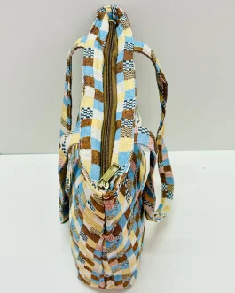 Bolsa tote «la matilsa» cuadros tostados