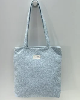 Bolsa tote  «la matilda» azul celeste flores