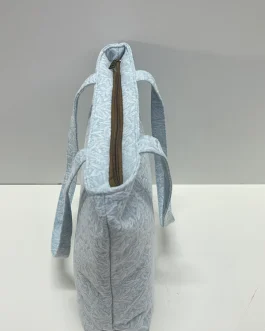Bolsa tote  «la matilda» azul celeste flores