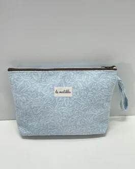 Neceser grande «la matilda» celeste flor