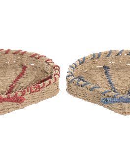 Bandeja seagrass metal concha 31x31x5 cm