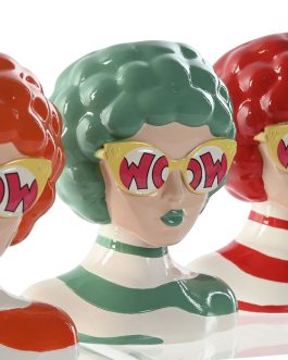 Macetero busto mujer resina 13,5x11x16 cm