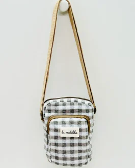 Bolso Cuelga Móvil cuadros Gris