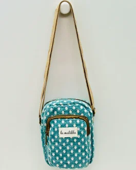 Bolso Cuelga Móvil Lunares Celeste