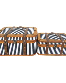 Caja madera y polipiel, rayas