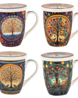 Taza infusión con filtro 300ml., árbol de la vida, con caja regalo