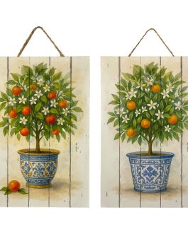 Adorno pared, lienzo impreso, naranjas 20x1x30 cm