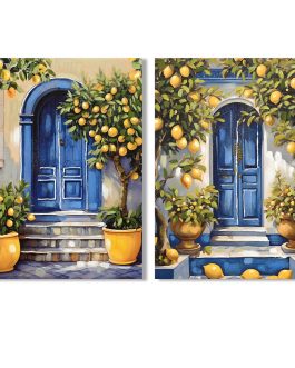Cuadro lienzo puerta limones 60x3x80 cm