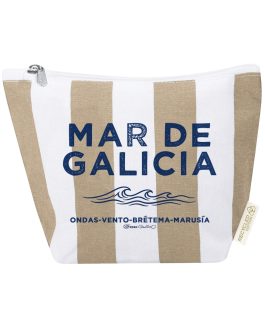 Neceser Mar de Galicia rayas marrones