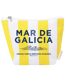 Neceser Mar de Galicia rayas amarillas