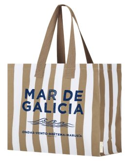 Bolso mar de Galicia rayas marrones