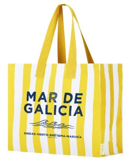 Bolso mar de Galicia rayas amarillas