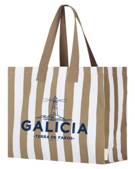 Bolso mar de Galicia rayas marrones