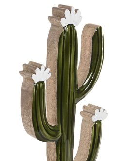 Decoración set 2 cactus 15x8x35 cm, madera de mango